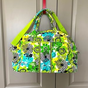 Vera Bradley Lime’s Up Green Yellow White Weekender Weekend Duffel Tote Bag
